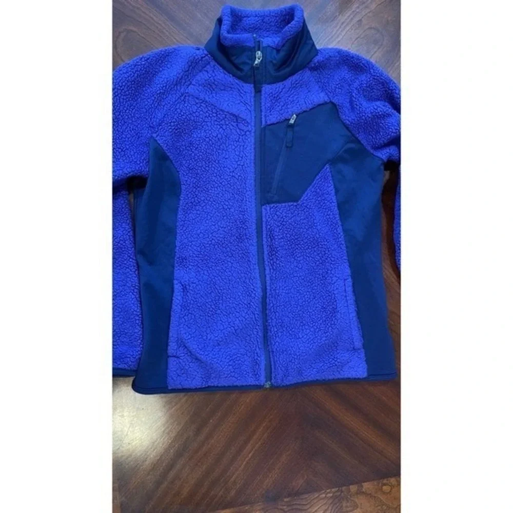 Columbia‎ Womens M Purple Sherpa Fleece Jacket Full Zip Outdoor Hiking Cozy